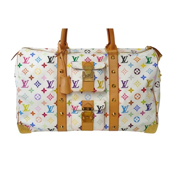 Louis Vuitton White Multi Takashi Monogram Murakami Keepall Bag - Picture 1 of 10